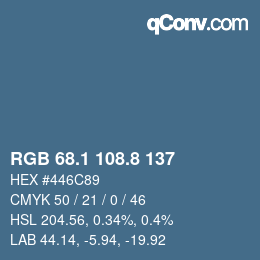 Color code: RGB 68.1 108.8 137 | qconv.com