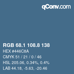 Color code: RGB 68.1 108.8 138 | qconv.com