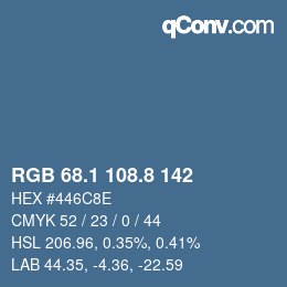 Color code: RGB 68.1 108.8 142 | qconv.com