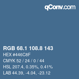 Color code: RGB 68.1 108.8 143 | qconv.com