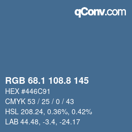 Color code: RGB 68.1 108.8 145 | qconv.com
