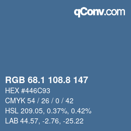 Color code: RGB 68.1 108.8 147 | qconv.com