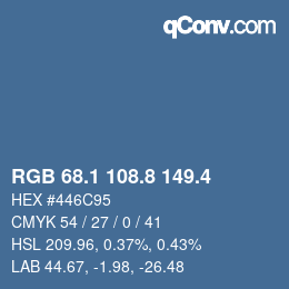 カラーコード: RGB 68.1 108.8 149.4 | qconv.com