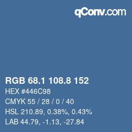 Color code: RGB 68.1 108.8 152 | qconv.com