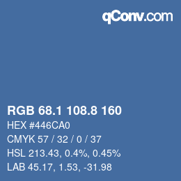 Color code: RGB 68.1 108.8 160 | qconv.com
