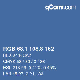 Color code: RGB 68.1 108.8 162 | qconv.com