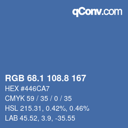 カラーコード: RGB 68.1 108.8 167 | qconv.com