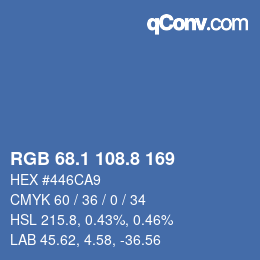 Color code: RGB 68.1 108.8 169 | qconv.com