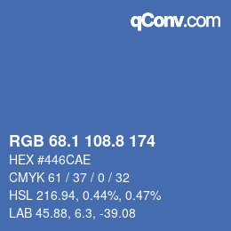 Color code: RGB 68.1 108.8 174 | qconv.com