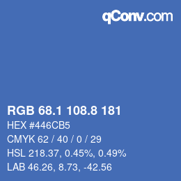 カラーコード: RGB 68.1 108.8 181 | qconv.com