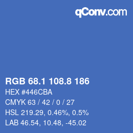 カラーコード: RGB 68.1 108.8 186 | qconv.com