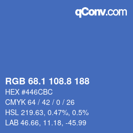 Color code: RGB 68.1 108.8 188 | qconv.com