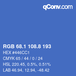 Color code: RGB 68.1 108.8 193 | qconv.com