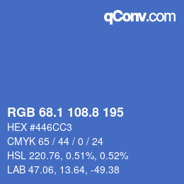 カラーコード: RGB 68.1 108.8 195 | qconv.com