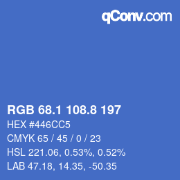 カラーコード: RGB 68.1 108.8 197 | qconv.com