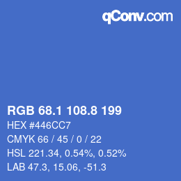 Color code: RGB 68.1 108.8 199 | qconv.com