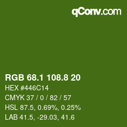 カラーコード: RGB 68.1 108.8 20 | qconv.com