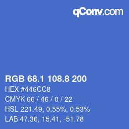 カラーコード: RGB 68.1 108.8 200 | qconv.com