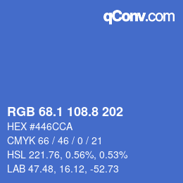 Color code: RGB 68.1 108.8 202 | qconv.com
