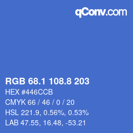 Color code: RGB 68.1 108.8 203 | qconv.com