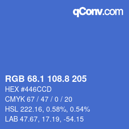 Color code: RGB 68.1 108.8 205 | qconv.com