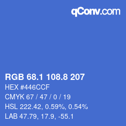 Color code: RGB 68.1 108.8 207 | qconv.com