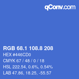 Color code: RGB 68.1 108.8 208 | qconv.com