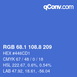 Color code: RGB 68.1 108.8 209 | qconv.com