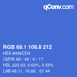 Color code: RGB 68.1 108.8 212 | qconv.com