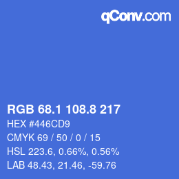 カラーコード: RGB 68.1 108.8 217 | qconv.com