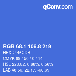 カラーコード: RGB 68.1 108.8 219 | qconv.com