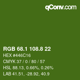 カラーコード: RGB 68.1 108.8 22 | qconv.com
