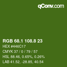 カラーコード: RGB 68.1 108.8 23 | qconv.com