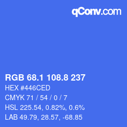 カラーコード: RGB 68.1 108.8 237 | qconv.com