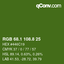 カラーコード: RGB 68.1 108.8 25 | qconv.com