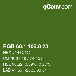 カラーコード: RGB 68.1 108.8 28 | qconv.com