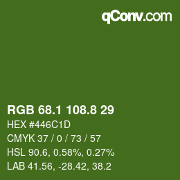 カラーコード: RGB 68.1 108.8 29 | qconv.com