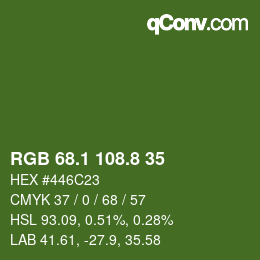 カラーコード: RGB 68.1 108.8 35 | qconv.com