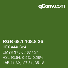 カラーコード: RGB 68.1 108.8 36 | qconv.com