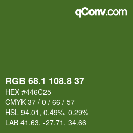 カラーコード: RGB 68.1 108.8 37 | qconv.com