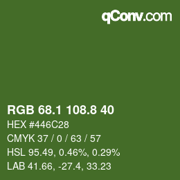 カラーコード: RGB 68.1 108.8 40 | qconv.com