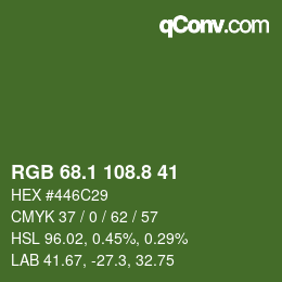 カラーコード: RGB 68.1 108.8 41 | qconv.com