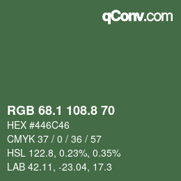 カラーコード: RGB 68.1 108.8 70 | qconv.com