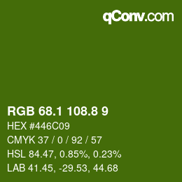 カラーコード: RGB 68.1 108.8 9 | qconv.com