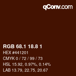 Color code: RGB 68.1 18.8 1 | qconv.com
