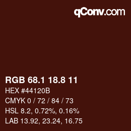 Color code: RGB 68.1 18.8 11 | qconv.com