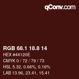 Color code: RGB 68.1 18.8 14 | qconv.com