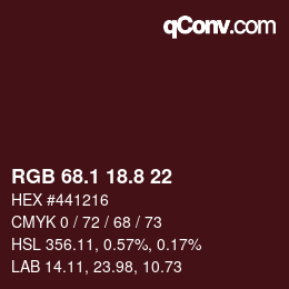 カラーコード: RGB 68.1 18.8 22 | qconv.com