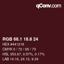 Farbcode: RGB 68.1 18.8 24 | qconv.com