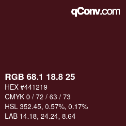 Color code: RGB 68.1 18.8 25 | qconv.com